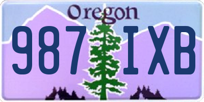 OR license plate 987IXB