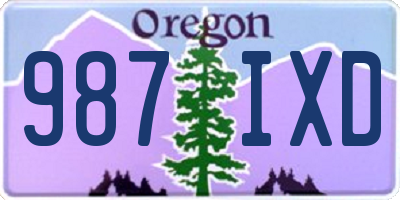 OR license plate 987IXD