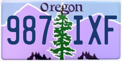 OR license plate 987IXF
