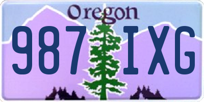OR license plate 987IXG