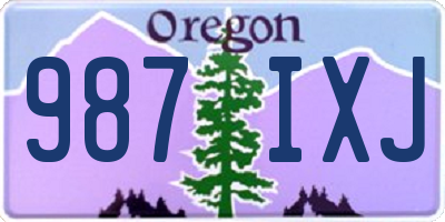 OR license plate 987IXJ