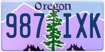 OR license plate 987IXK