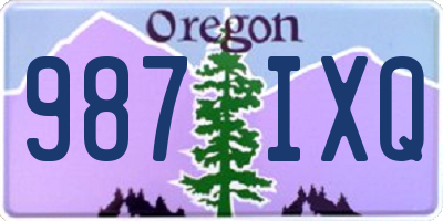 OR license plate 987IXQ