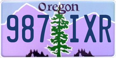 OR license plate 987IXR