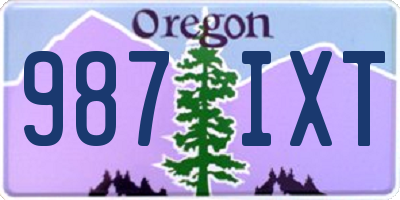 OR license plate 987IXT