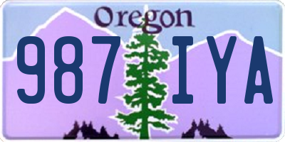 OR license plate 987IYA