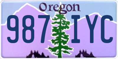 OR license plate 987IYC