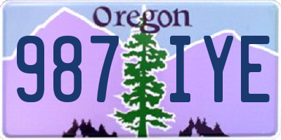OR license plate 987IYE