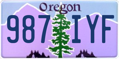 OR license plate 987IYF