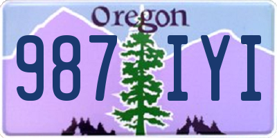 OR license plate 987IYI