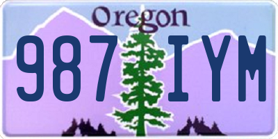 OR license plate 987IYM