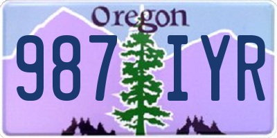OR license plate 987IYR