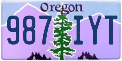 OR license plate 987IYT