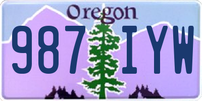 OR license plate 987IYW