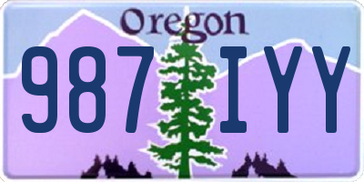 OR license plate 987IYY