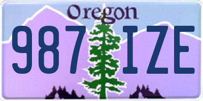 OR license plate 987IZE