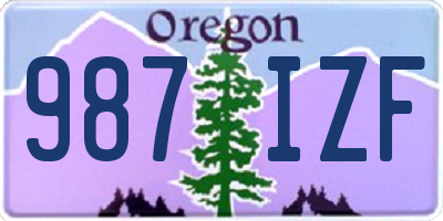 OR license plate 987IZF