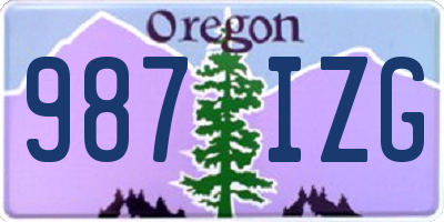 OR license plate 987IZG