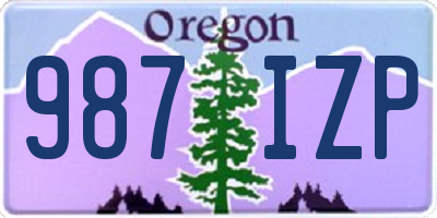 OR license plate 987IZP