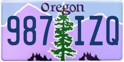 OR license plate 987IZQ