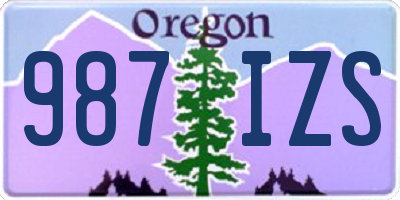 OR license plate 987IZS