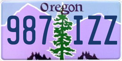 OR license plate 987IZZ