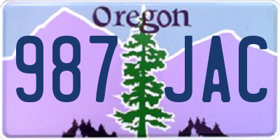 OR license plate 987JAC