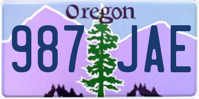 OR license plate 987JAE