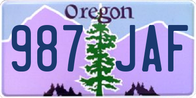 OR license plate 987JAF