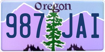 OR license plate 987JAI