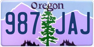 OR license plate 987JAJ