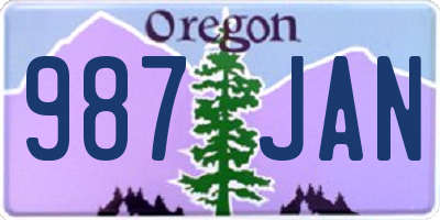 OR license plate 987JAN