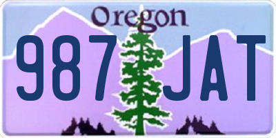 OR license plate 987JAT