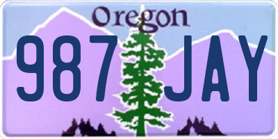 OR license plate 987JAY