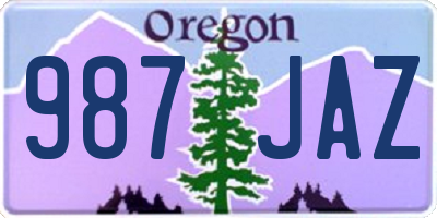 OR license plate 987JAZ