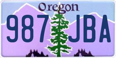 OR license plate 987JBA