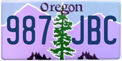 OR license plate 987JBC