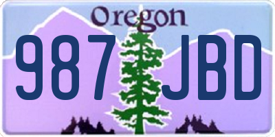 OR license plate 987JBD