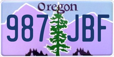 OR license plate 987JBF