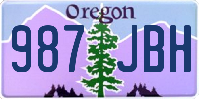 OR license plate 987JBH