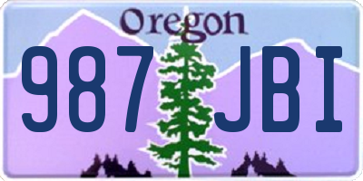 OR license plate 987JBI