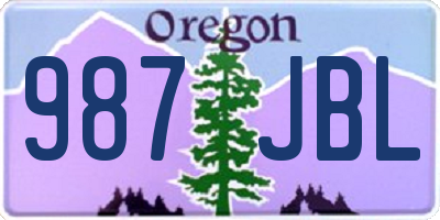 OR license plate 987JBL