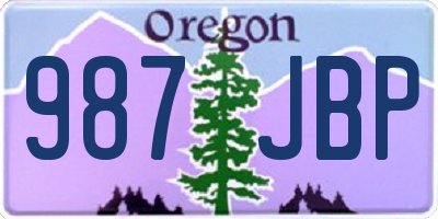 OR license plate 987JBP