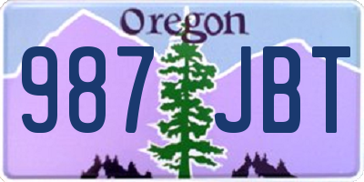 OR license plate 987JBT
