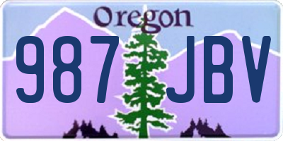 OR license plate 987JBV