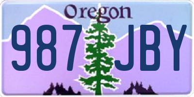 OR license plate 987JBY