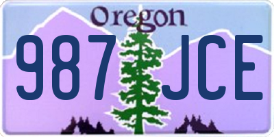 OR license plate 987JCE