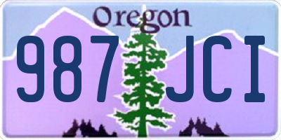 OR license plate 987JCI