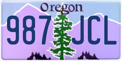 OR license plate 987JCL