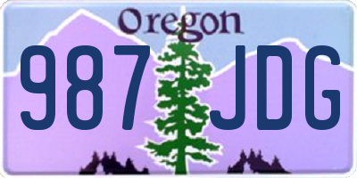 OR license plate 987JDG